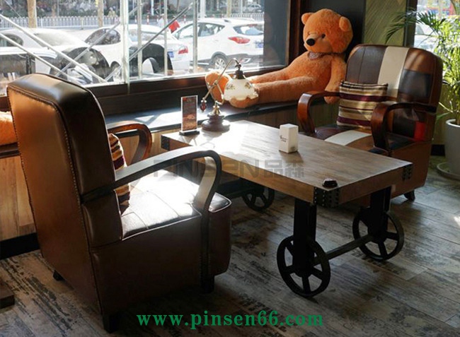 咖啡廳卡座沙發(fā)西餐廳桌椅甜品店實(shí)木餐桌茶幾組合簡(jiǎn)約廠家定制
